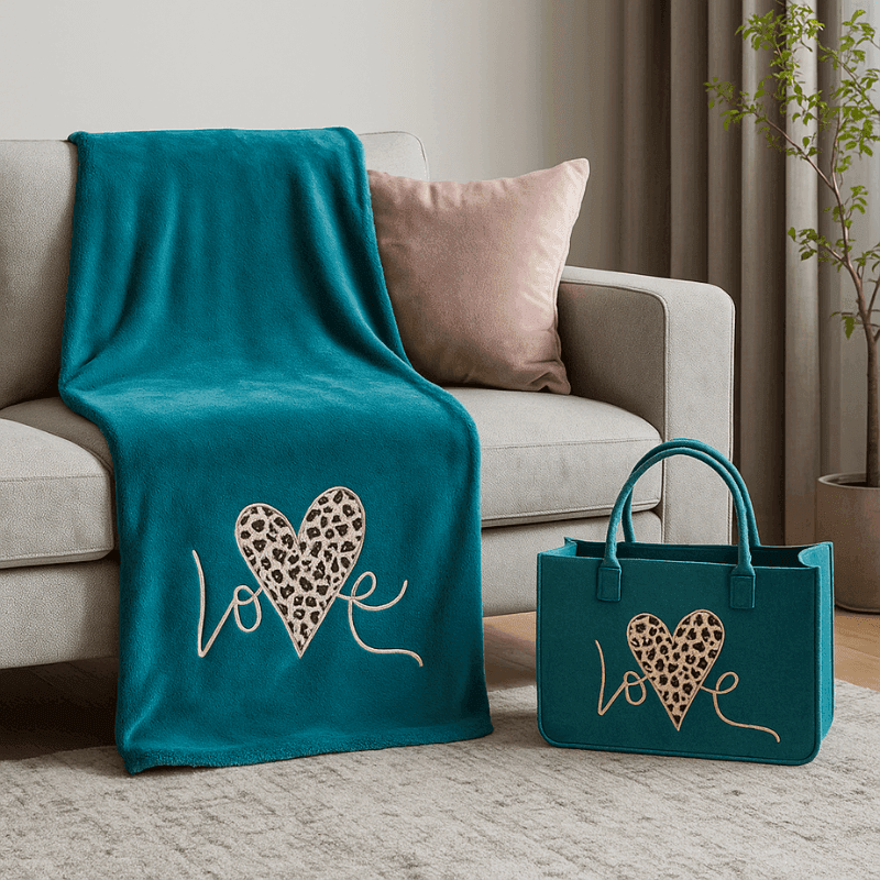 Plaid in borsetta con Cuore maculato Love - 2
