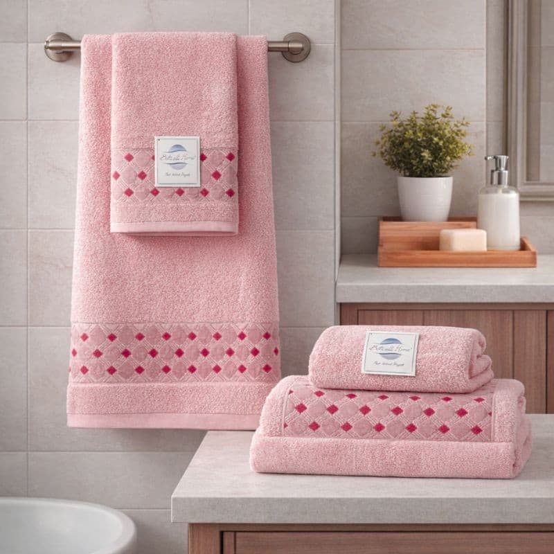 Set Asciugamani Viso Ospite e Telo bagno Botticelli Home Tulum - 2