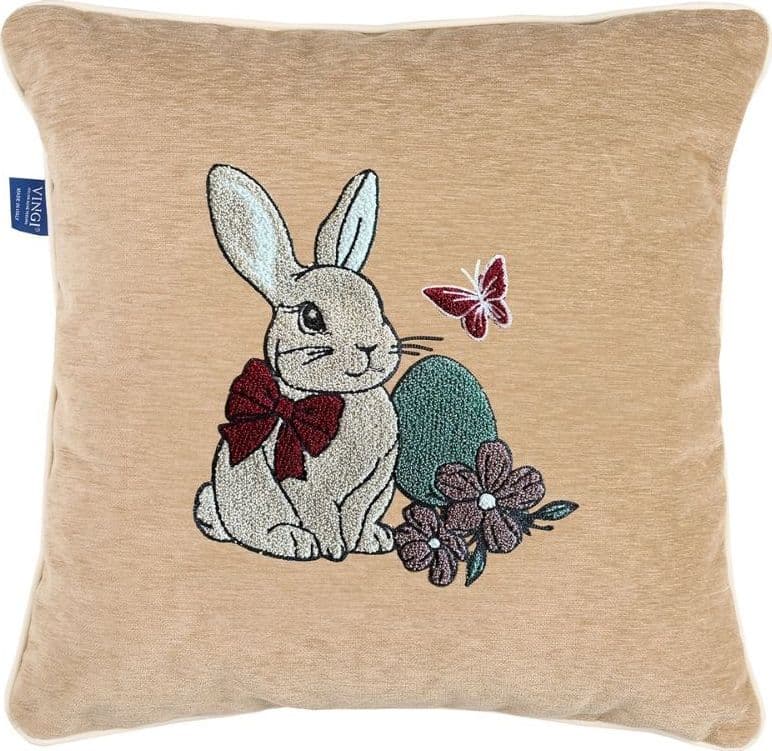 Cuscino pasquale Vingi Ricami Miss Bunny in ciniglia - 3