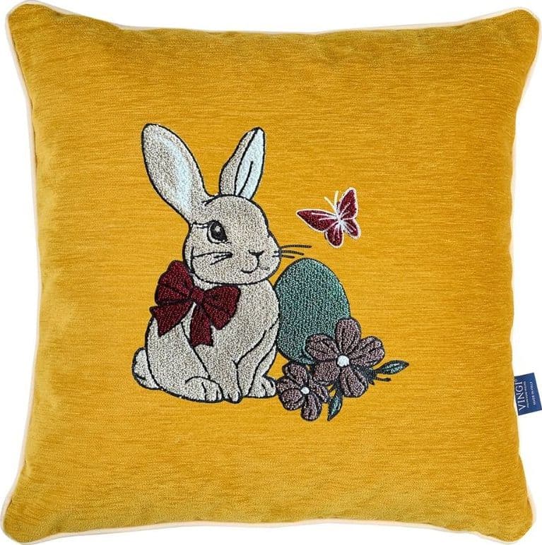 Cuscino pasquale Vingi Ricami Miss Bunny in ciniglia - 4