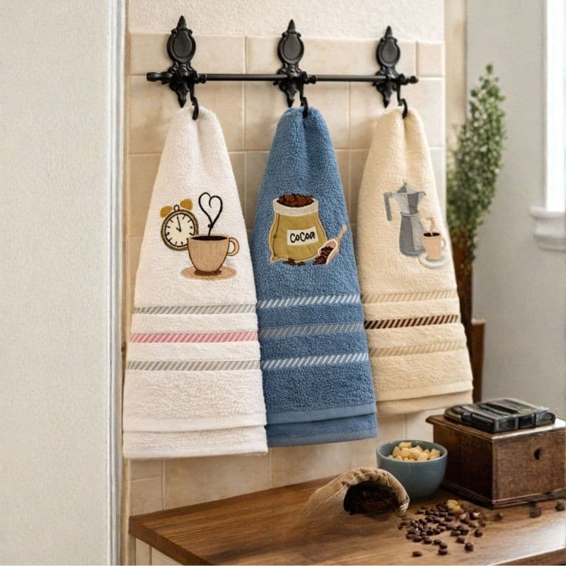 Strofinacci cucina 3 pezzi in spugna Botticelli Home Coffee - 2
