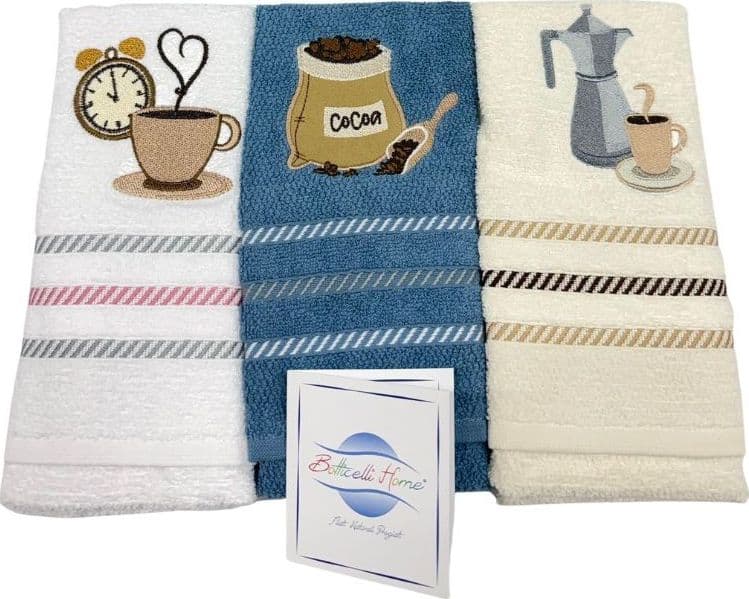 Strofinacci cucina 3 pezzi in spugna Botticelli Home Coffee - 3