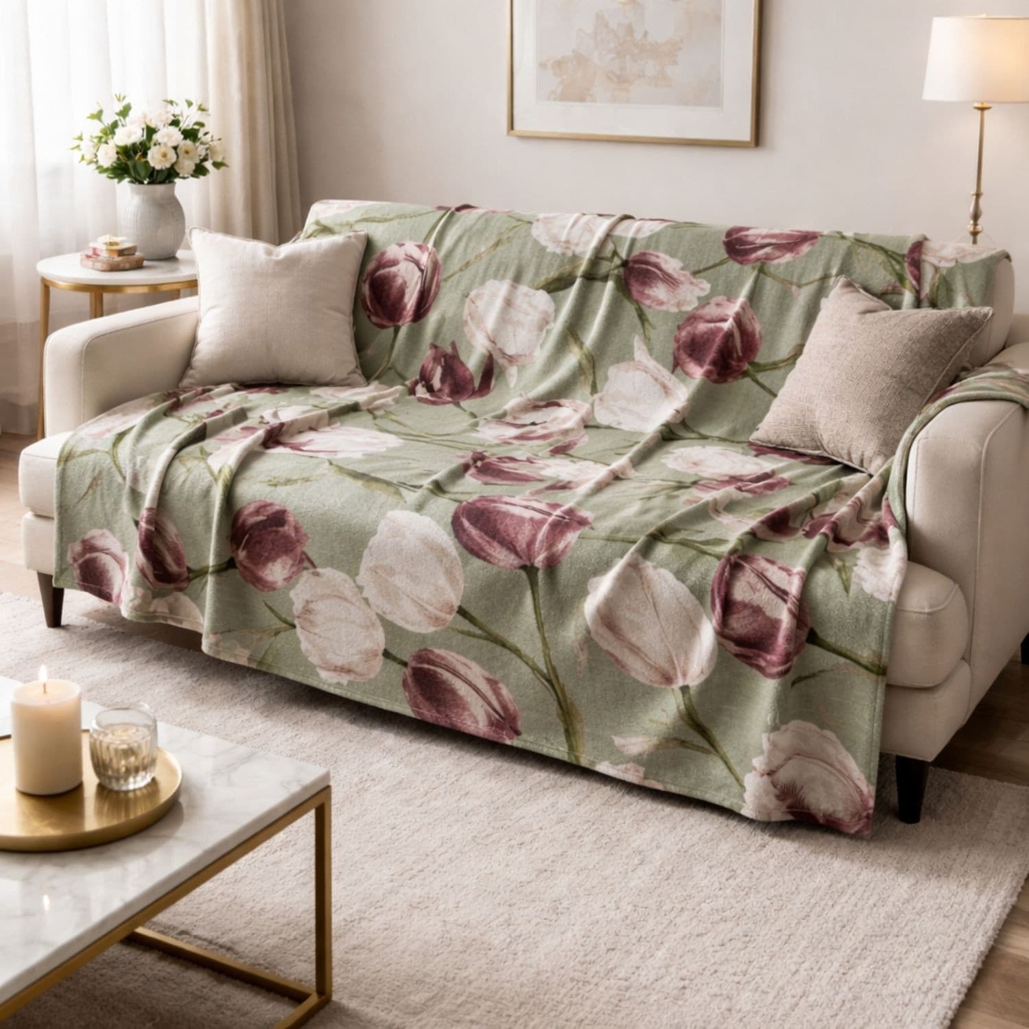 Granfoulard copridivano Lipari Tulipani Botticelli Home - 1