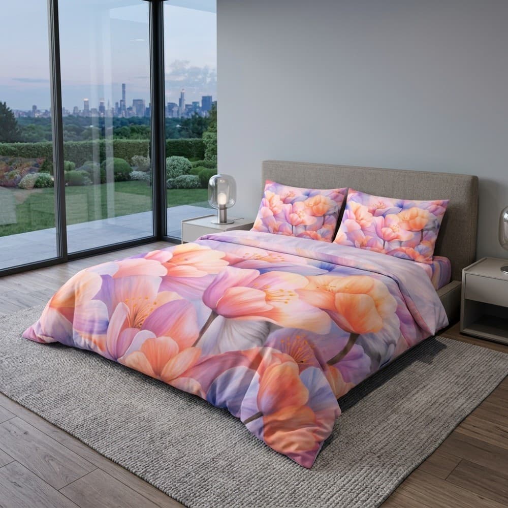 Lenzuola Copriletto Matrimoniale in cotone Papaveri Multicolor Botticelli Home - 6