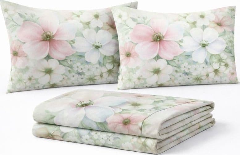 Lenzuola Copriletto Matrimoniale in cotone Fiori colorati Botticelli Home - 8