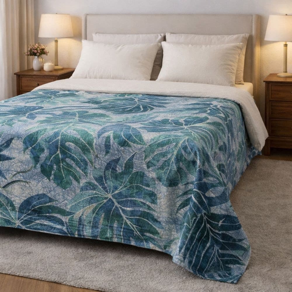 Granfoulard copridivano cotone Foglie tropicali Botticelli Home - 2