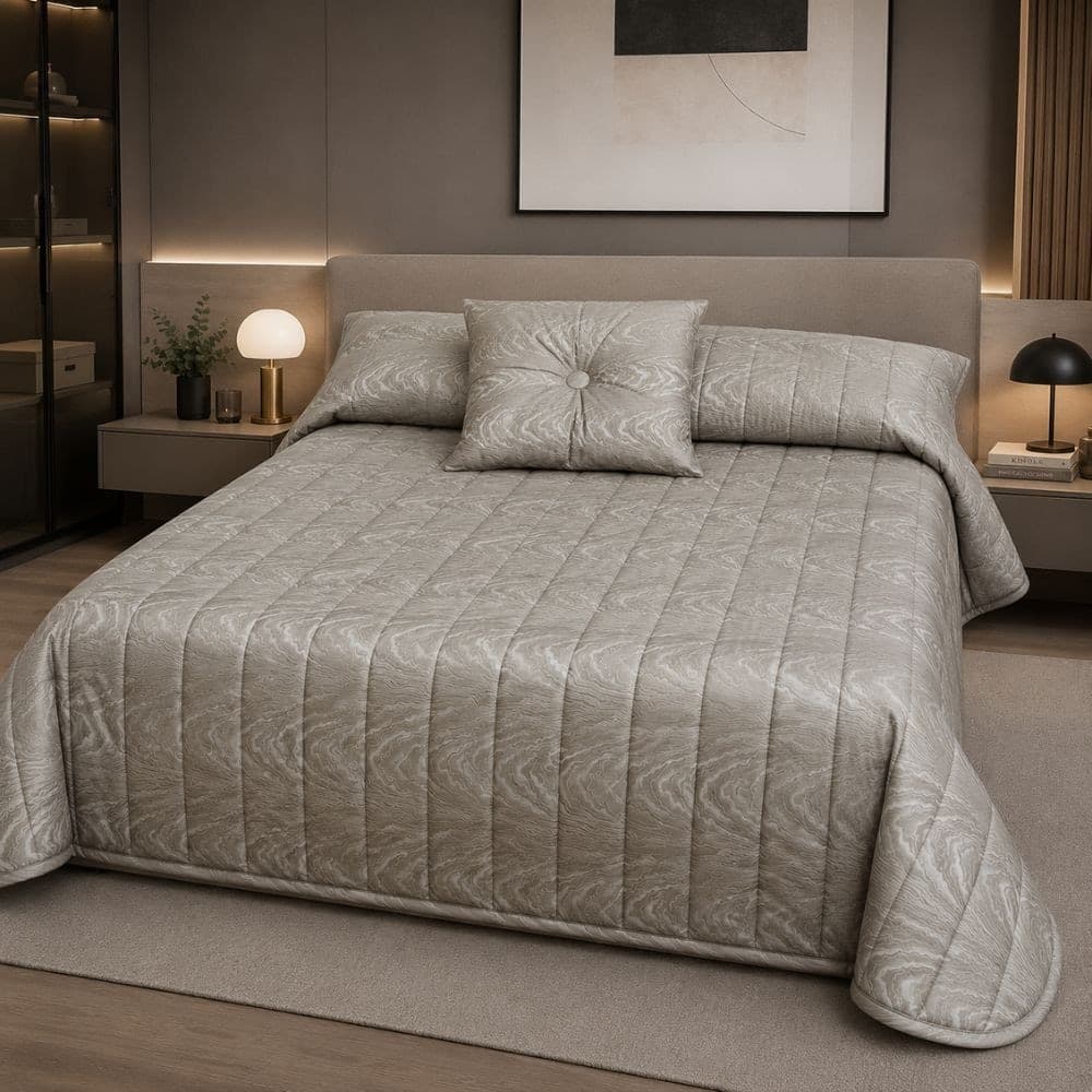 Copriletto Trapuntato Matrimoniale in velluto Oslo - 3