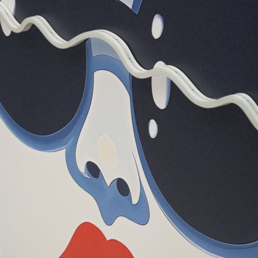 Quadro con Led su tela con cornice Azzurra - 3