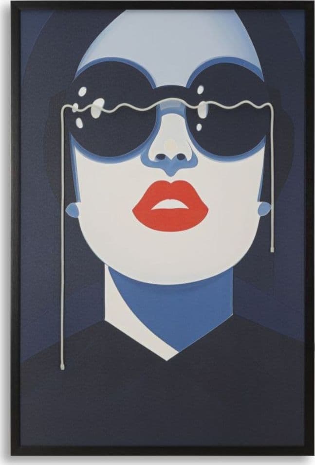 Quadro con Led su tela con cornice Azzurra - 5