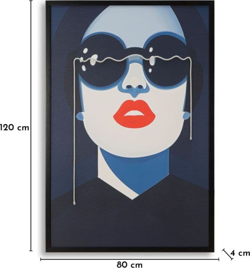Quadro con Led su tela con cornice Azzurra - 7