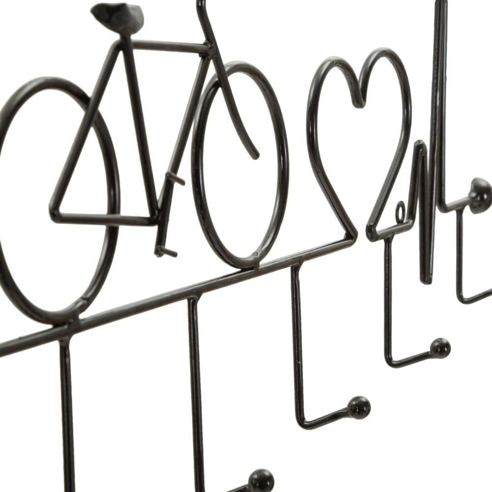 Appendiabiti da parete in metallo nero Bicicletta - 2