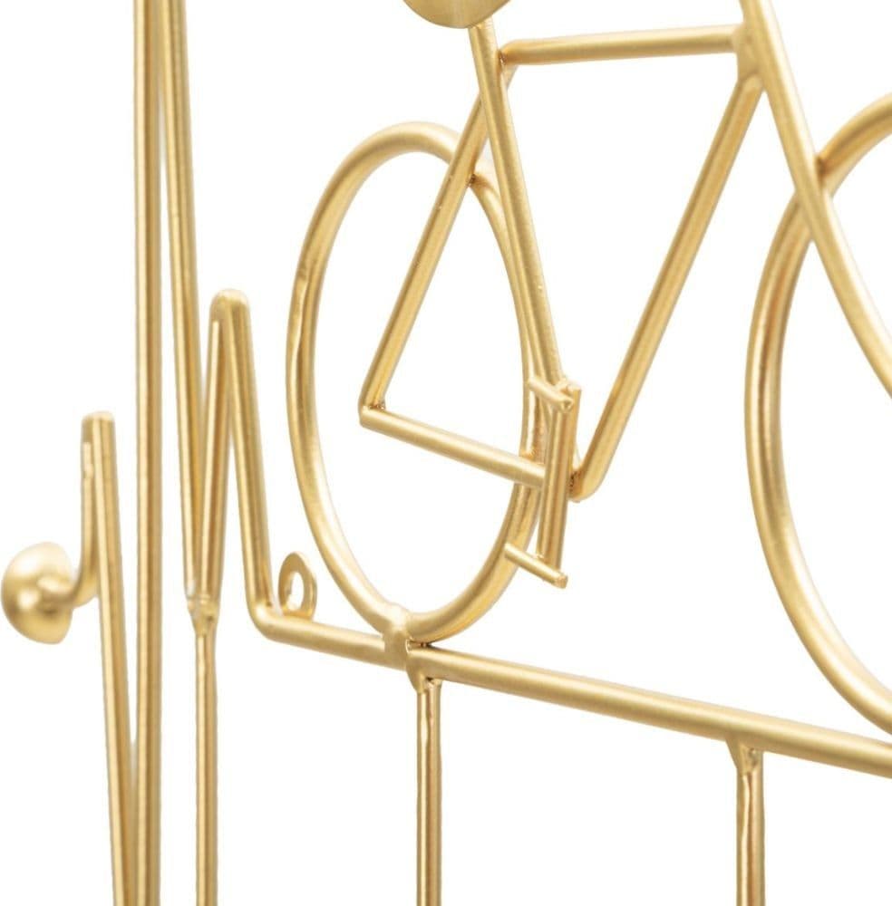 Appendiabiti da parete in metallo oro Bicicletta - 2