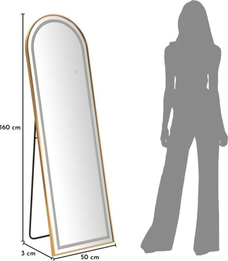 Specchio da terra Led con accensione touch Arco - 10
