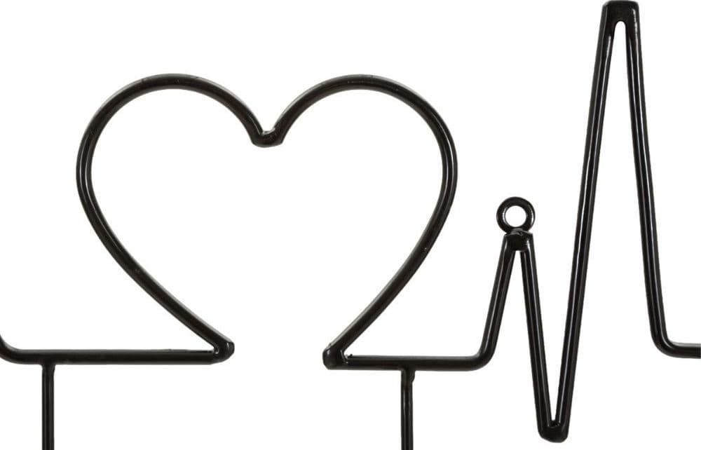 Appendiabiti da parete Metallo nero Caffè col cuore - 5
