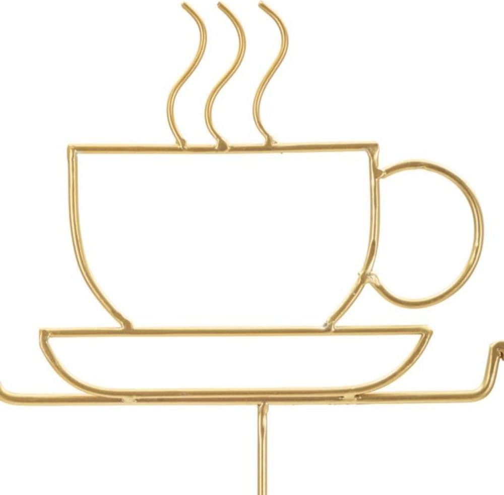 Appendiabiti da parete Metallo oro Caffè col cuore - 3