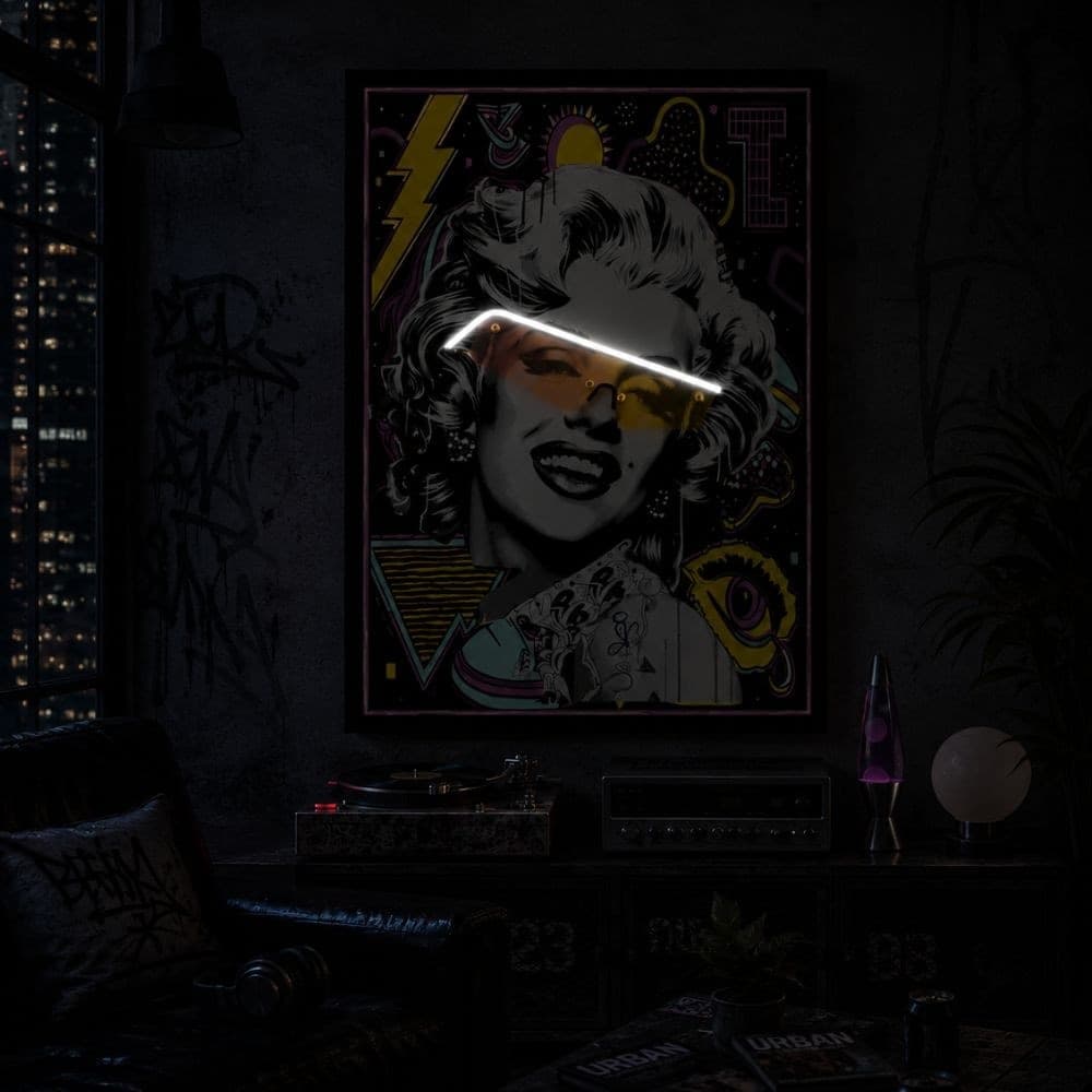 Quadro a Led Marilyn Monroe con cornice - 2