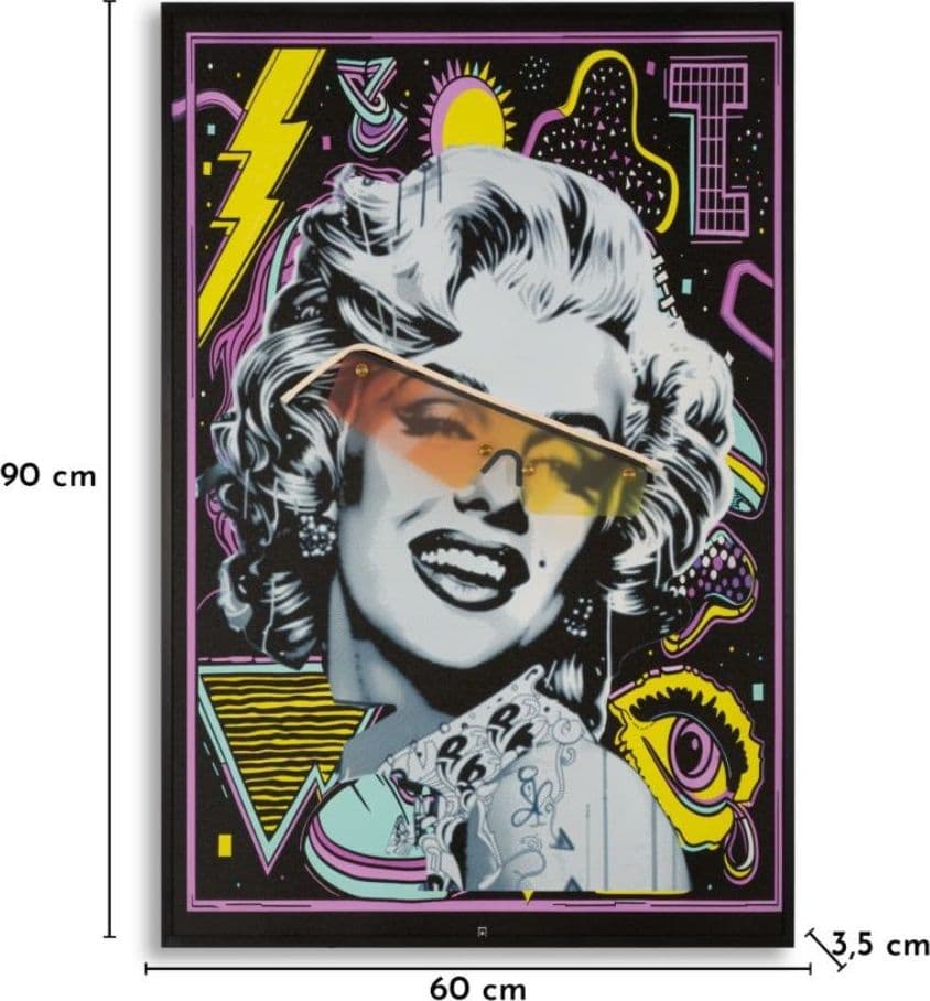 Quadro a Led Marilyn Monroe con cornice - 7