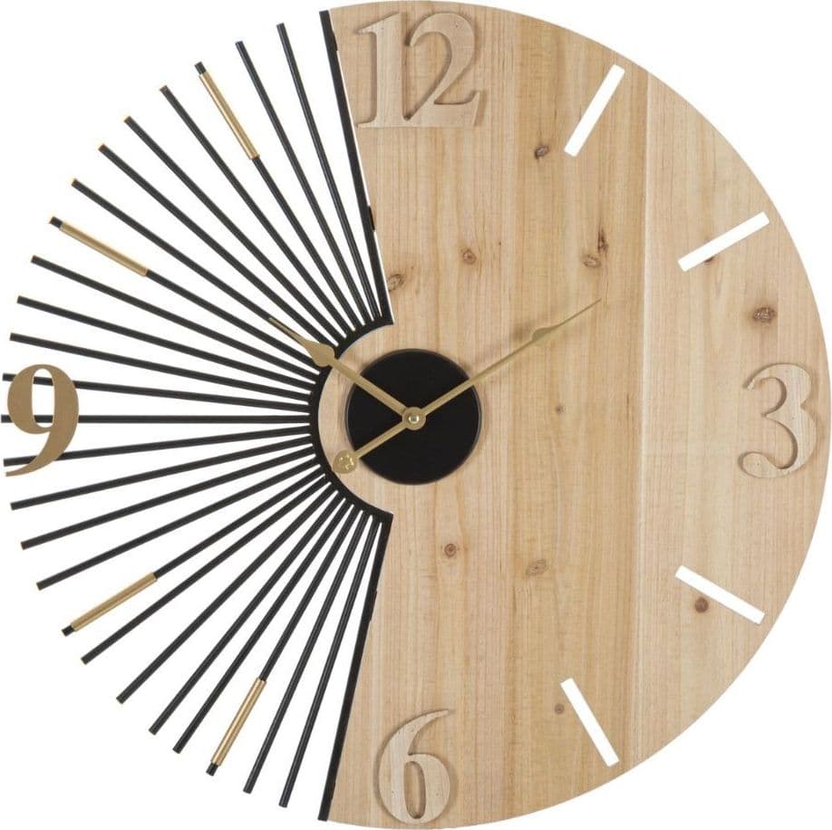 Orologio da Parete Moderno in Legno e Metallo Sole - 5