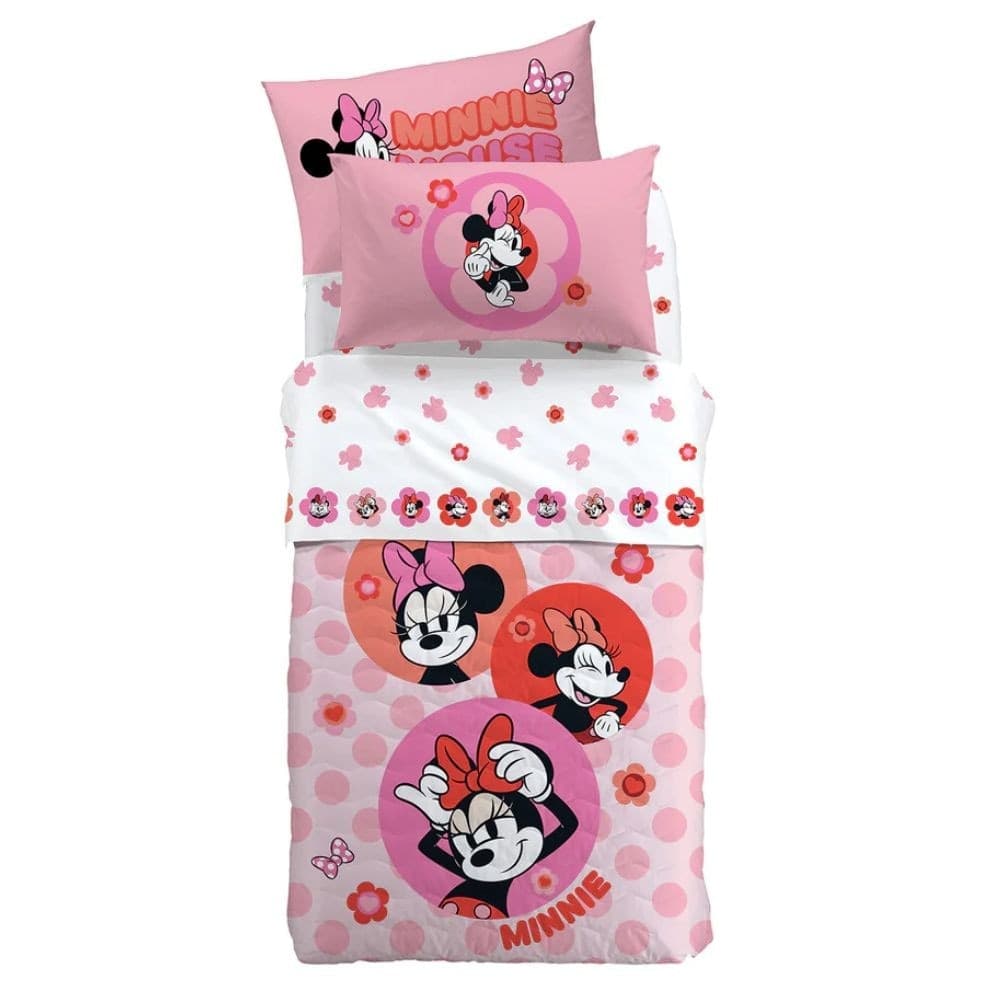 Trapuntino singolo Minnie Flowers Caleffi in cotone