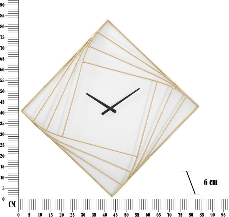 Orologio da Parete Moderno Elegante Rombo Dorato - 5
