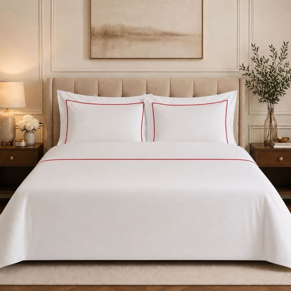 Completo Letto Matrimoniale in Cotone con Bacchette Personalizzabili - 1