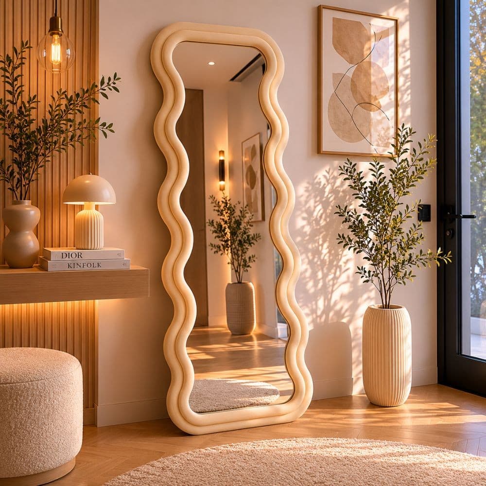 Specchio da Parete Moderno in Velluto Waves - 2