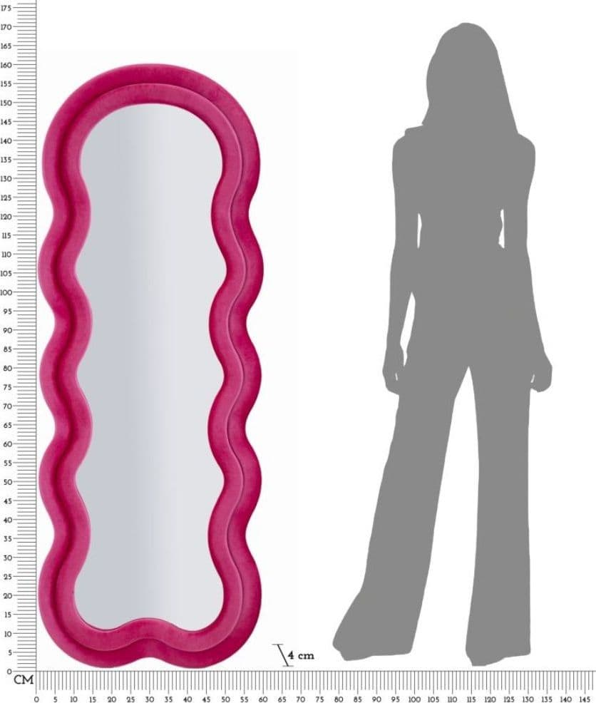 Specchio da Terra in Velluto Fucsia Milly - 8