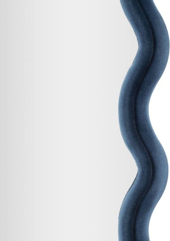 Specchio da Parete in Velluto blu Design onda Marea - 6