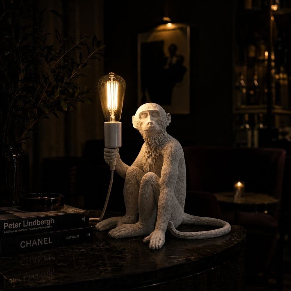 Lampada da Tavolo Scimmia bianca seduta Monkey - 2