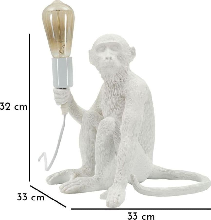 Lampada da Tavolo Scimmia bianca seduta Monkey - 10
