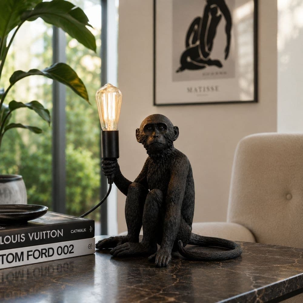 Lampada da Tavolo Scimmia nera seduta Monkey