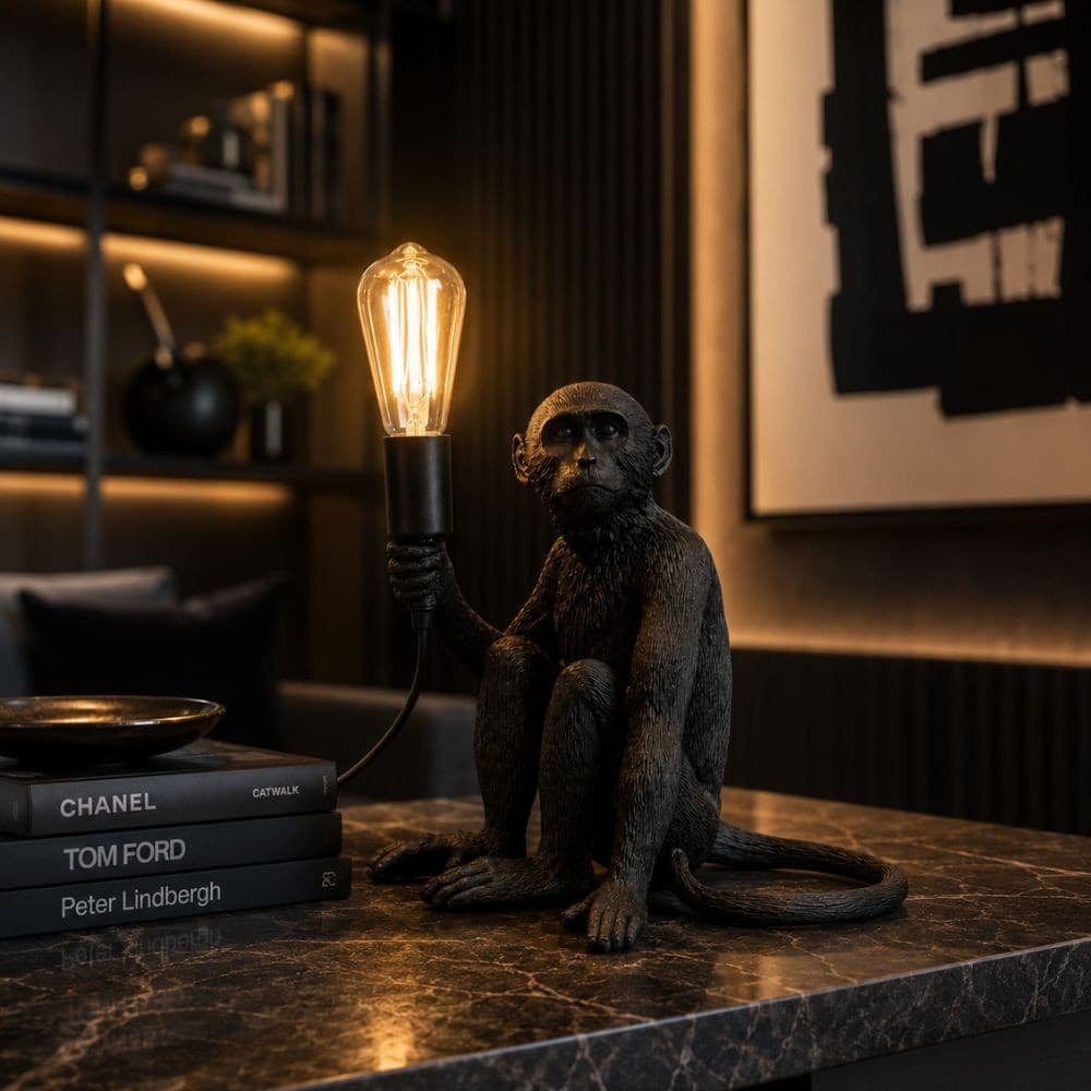 Lampada da Tavolo Scimmia nera seduta Monkey - 2
