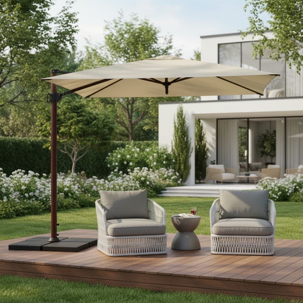 Ombrellone Laterale con Palo laterale cm.250x250 Trend Wood Maffei - 8