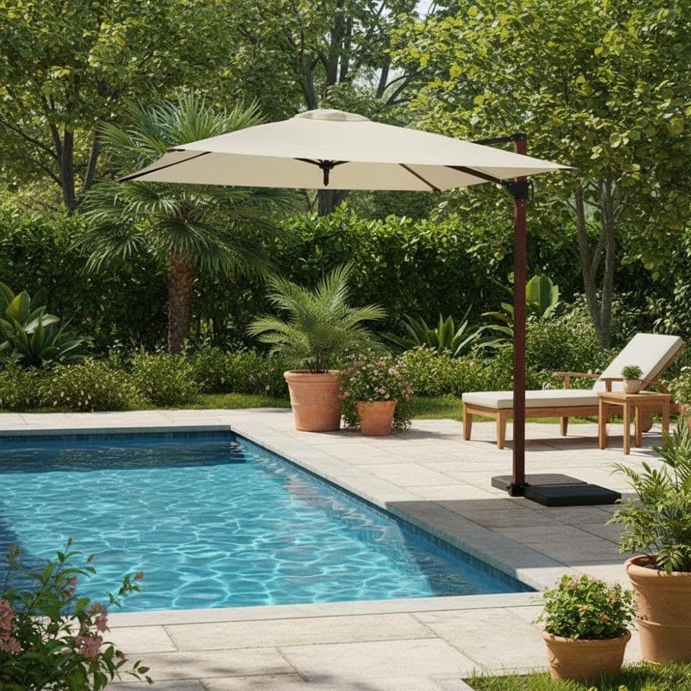 Ombrellone Laterale con Palo laterale cm.250x250 Trend Wood Maffei - 2