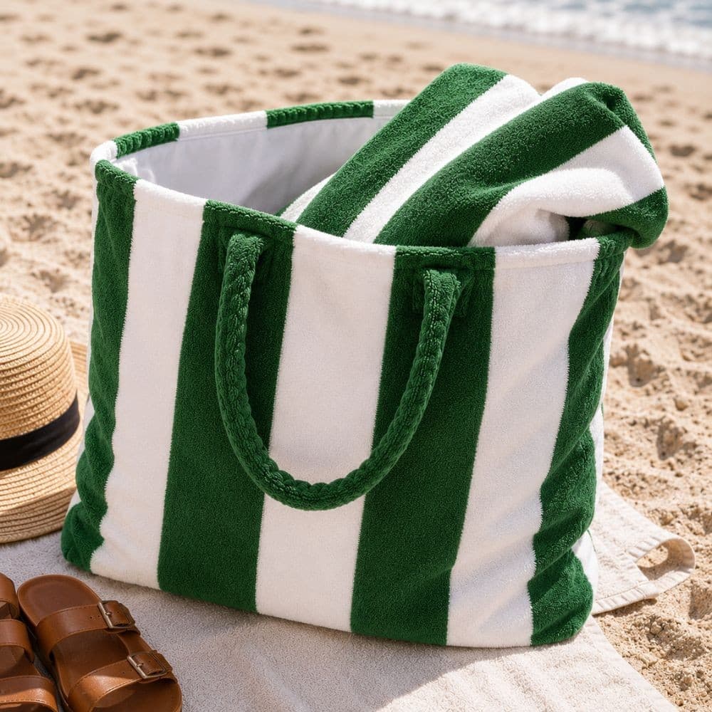 Set Mare Premium Forte dei Marmi Verde – Telo, Borsa, Beauty e Pochette Coordinati - 3