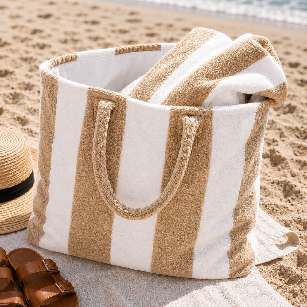 Set Mare Premium Forte dei Marmi Sabbia – Telo, Borsa, Beauty e Pochette Coordinati - 3