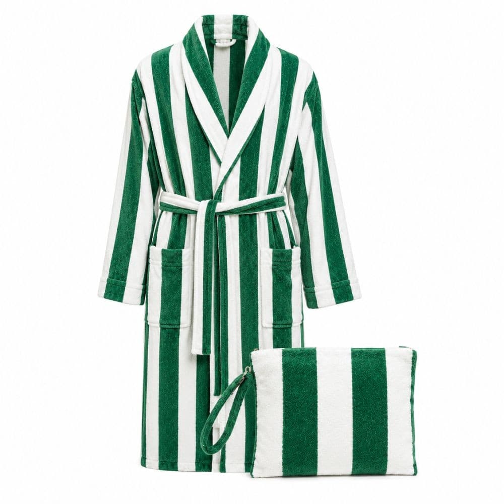 Set Accappatoio e Pochette Forte dei Marmi Verde in Spugna - 3