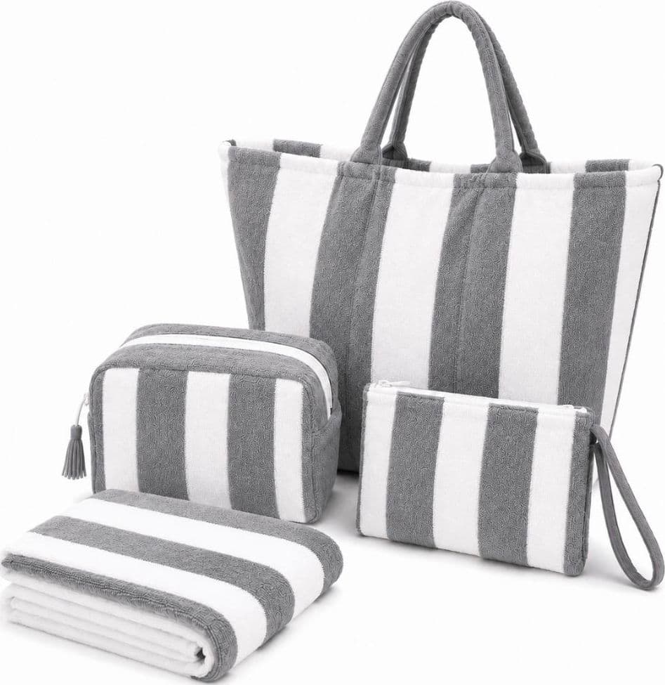 Set Mare Premium Forte dei Marmi Grigio - Telo, Borsa, Beautye Pochette Coordinati - 5