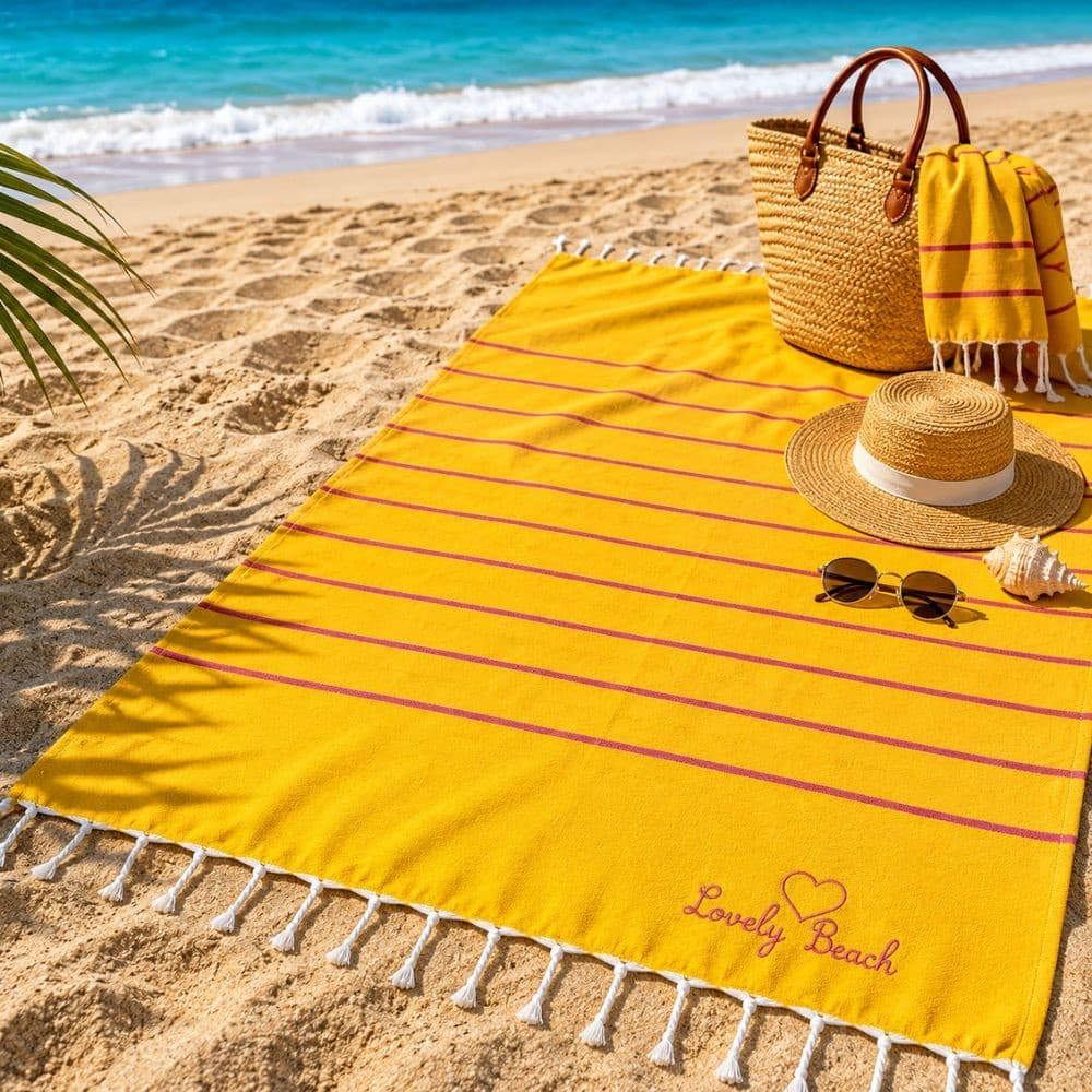 Telo Mare Fouta in cotone con Frange