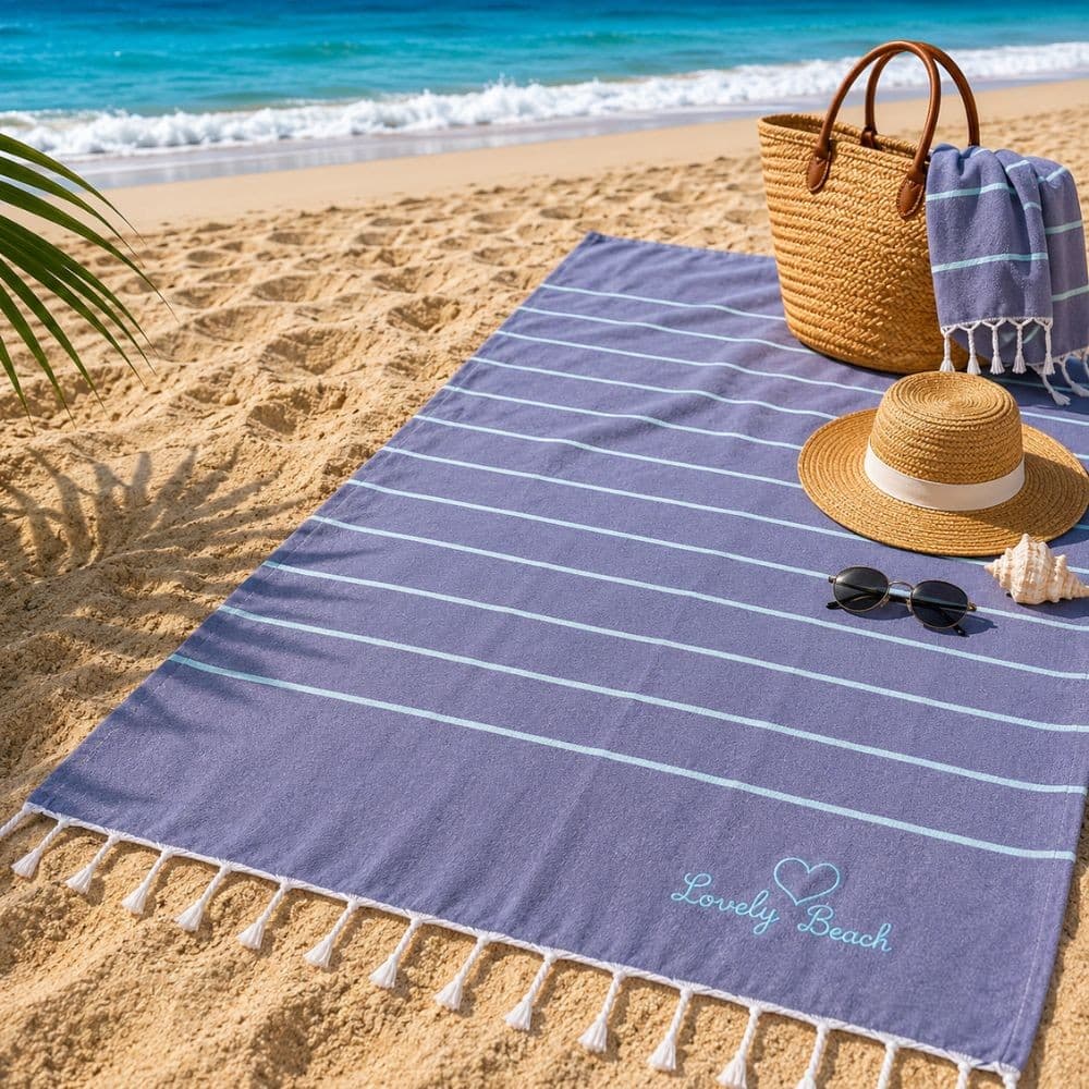 Telo Mare Fouta in cotone con Frange - 40