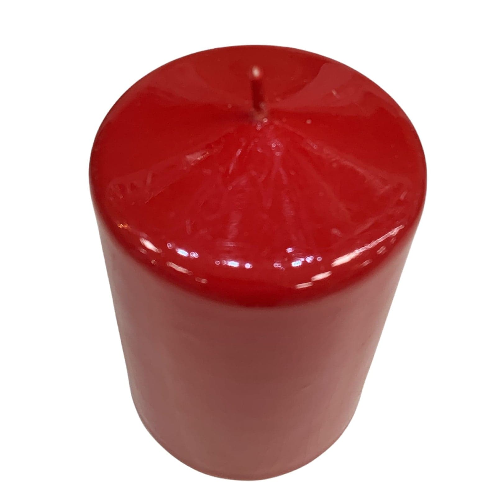 Candela laccata a forma cilindrica colore rosso per interno Ø8 x h12 cm - 2