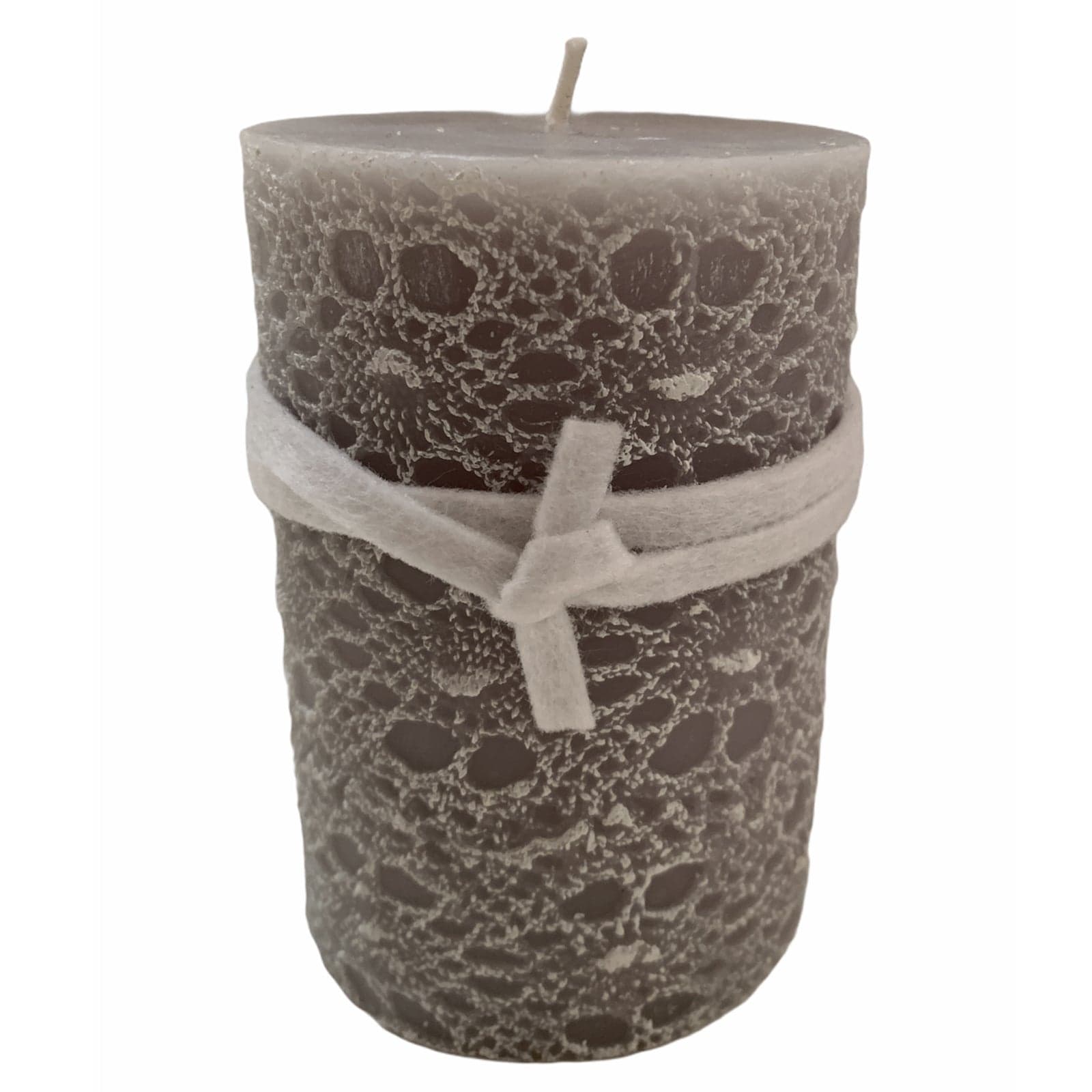 Candela cilindrica a cera effetto Ricamo decorazione natalizia h 10 cm - 2