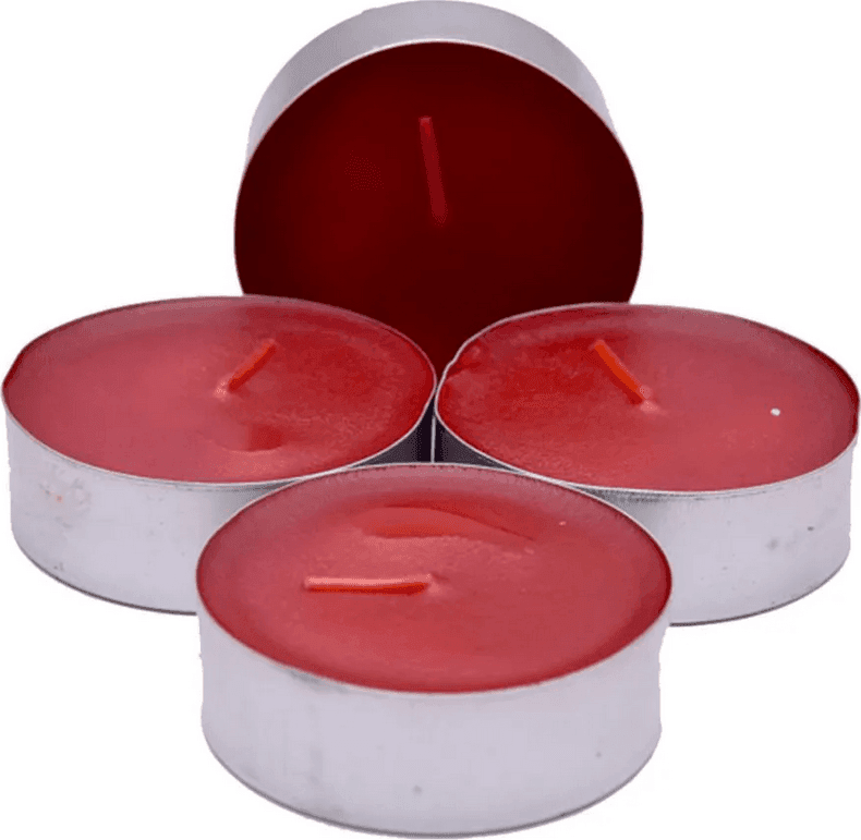 Tealight Rossi in cera lacca decorazione natalizia confezione da 10 pezzi - 2