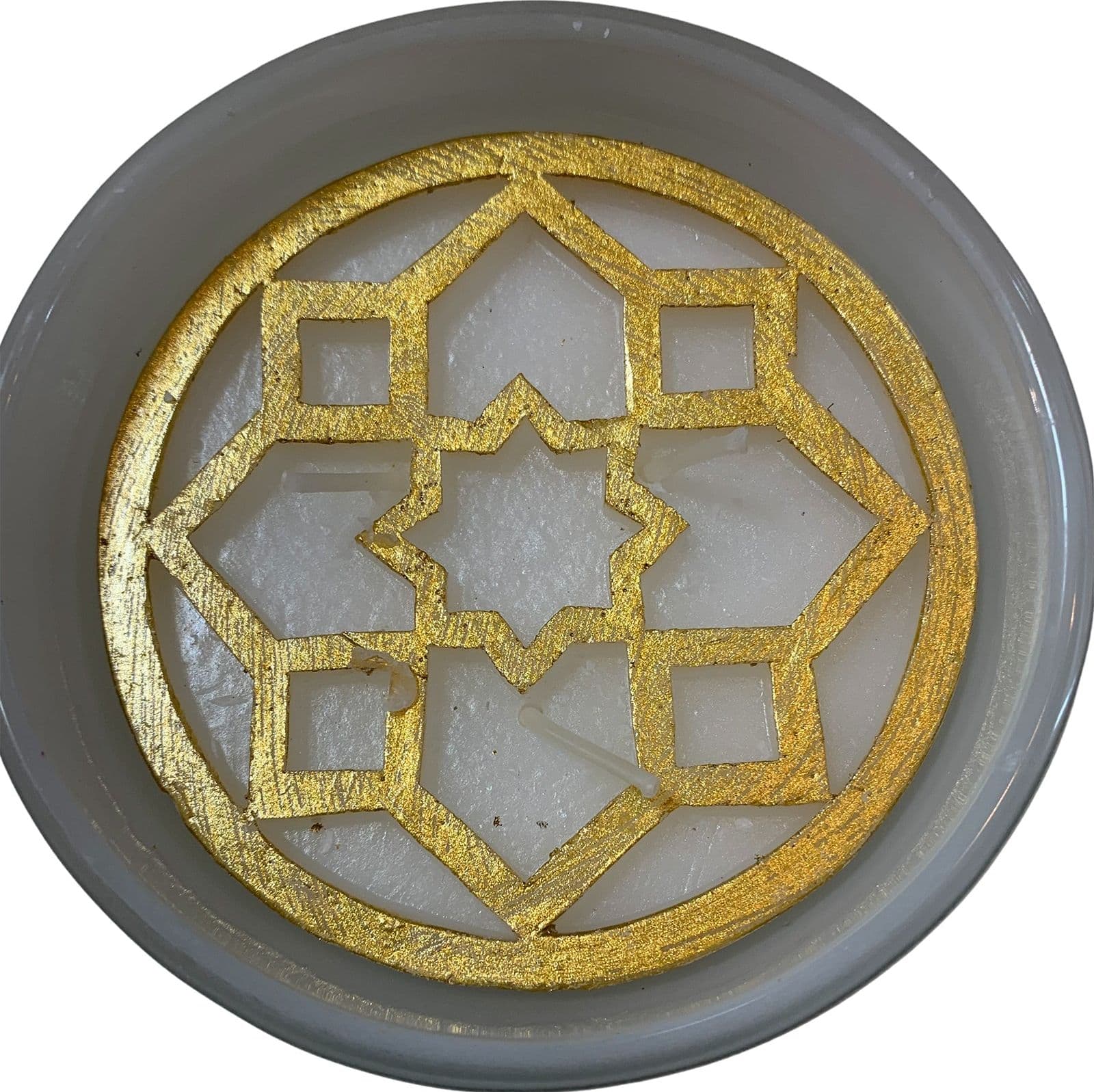 Candela decorativa "Preziosa" in vetro decorazione natalizia per interno h 6 cm ø 10 cm - 2