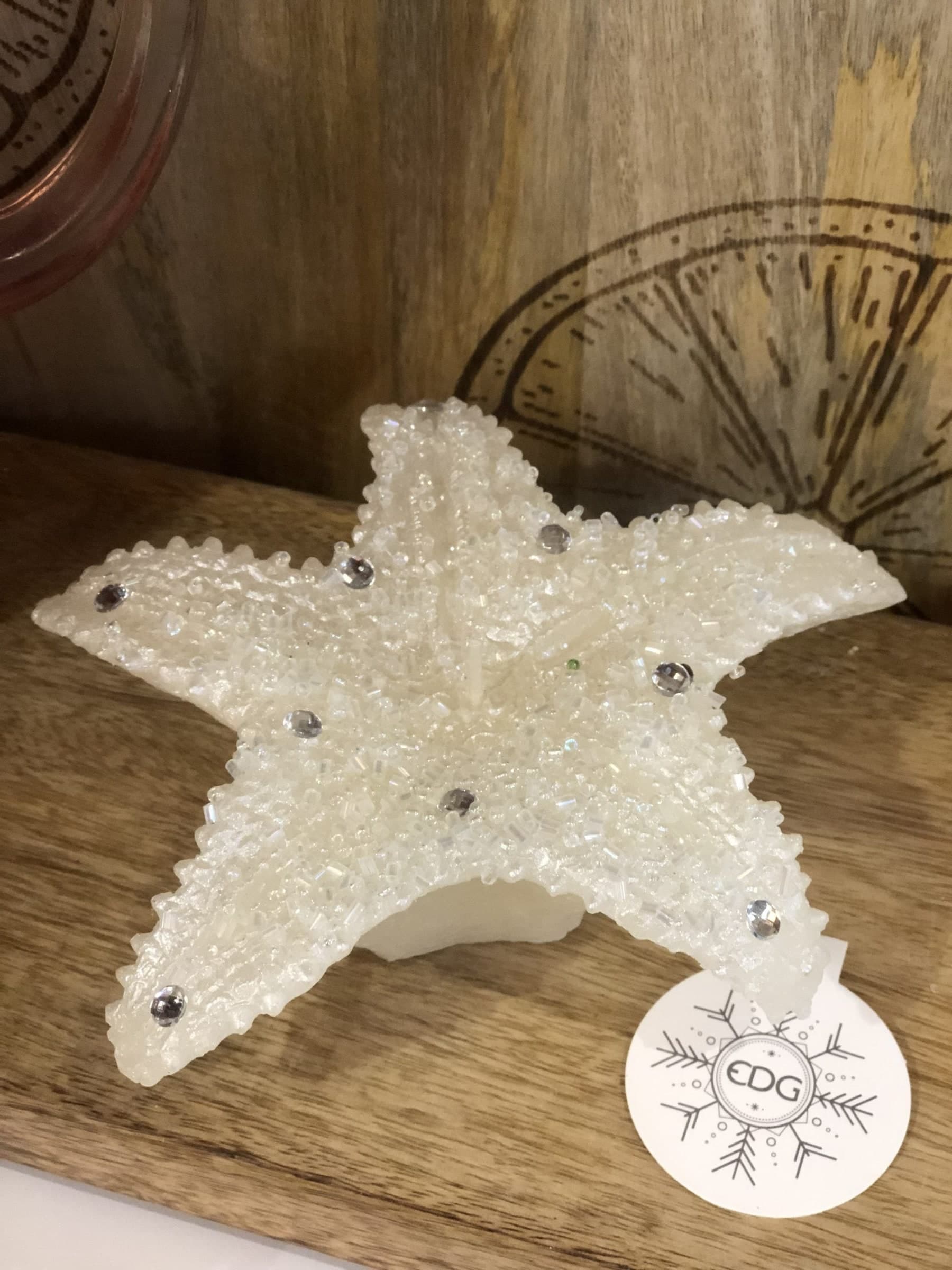 Candela "Stellamarina" decorazione natalizia h 6 cm ø 15 cm - 3