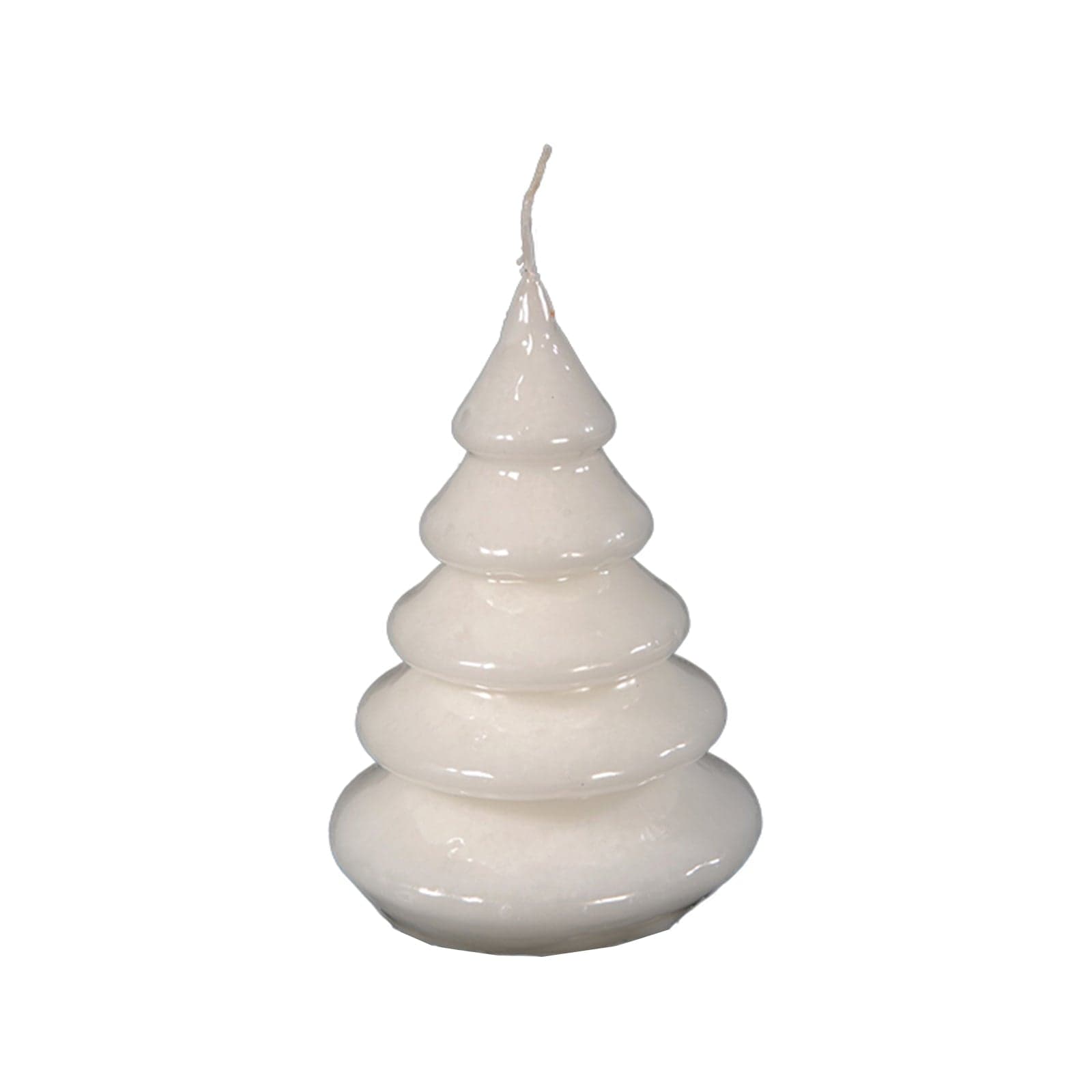 Candela a forma di albero di natale lucido h 13 cm decorazione natalizia - 1
