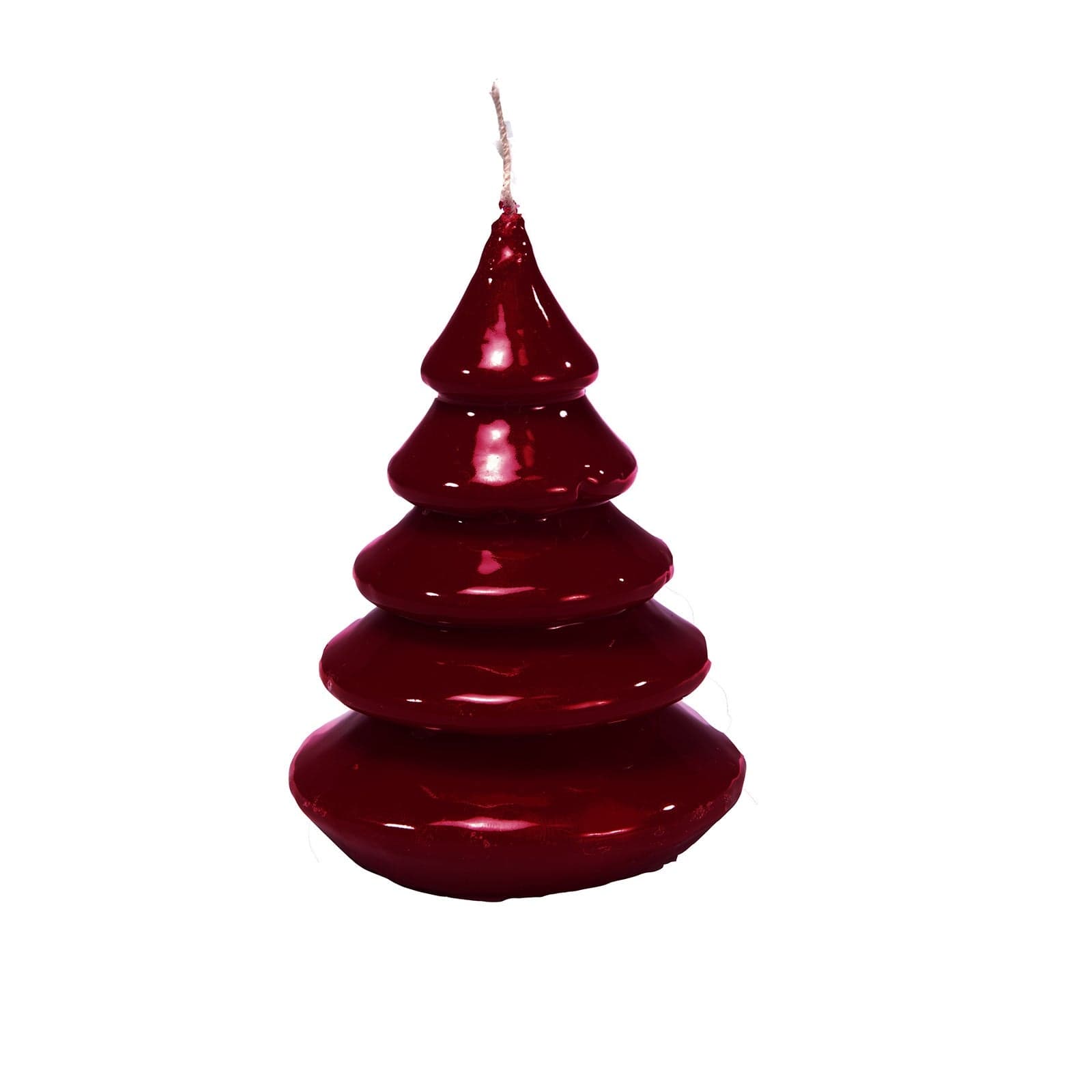 Candela a forma di albero di natale lucido h 13 cm decorazione natalizia - 2