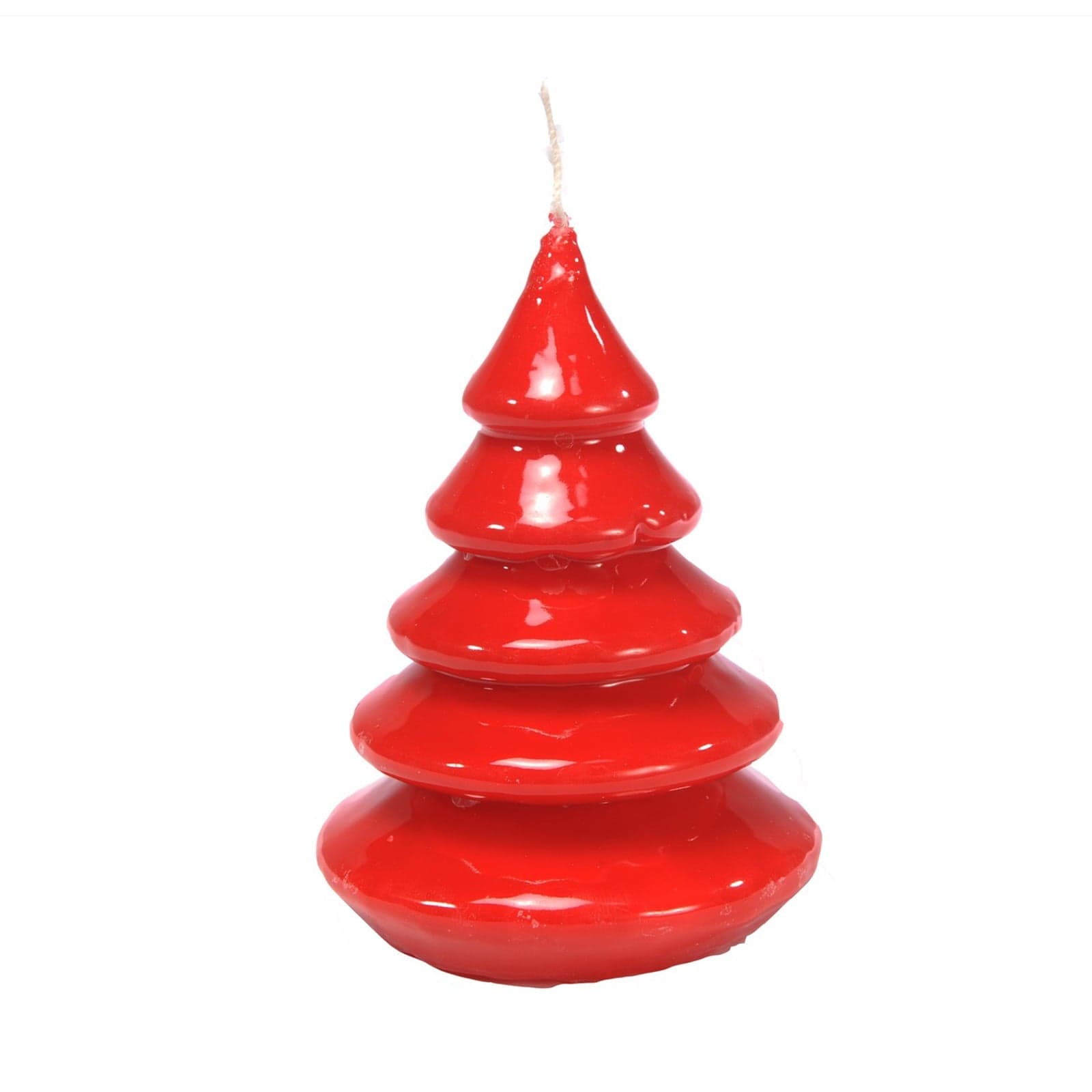 Candela a forma di albero di natale lucido h 13 cm decorazione natalizia - 3