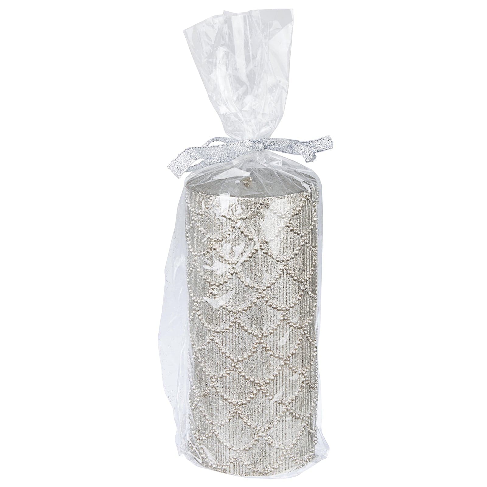 Candela di natale Luxe color champagne decorazione per interno natalizia - 4
