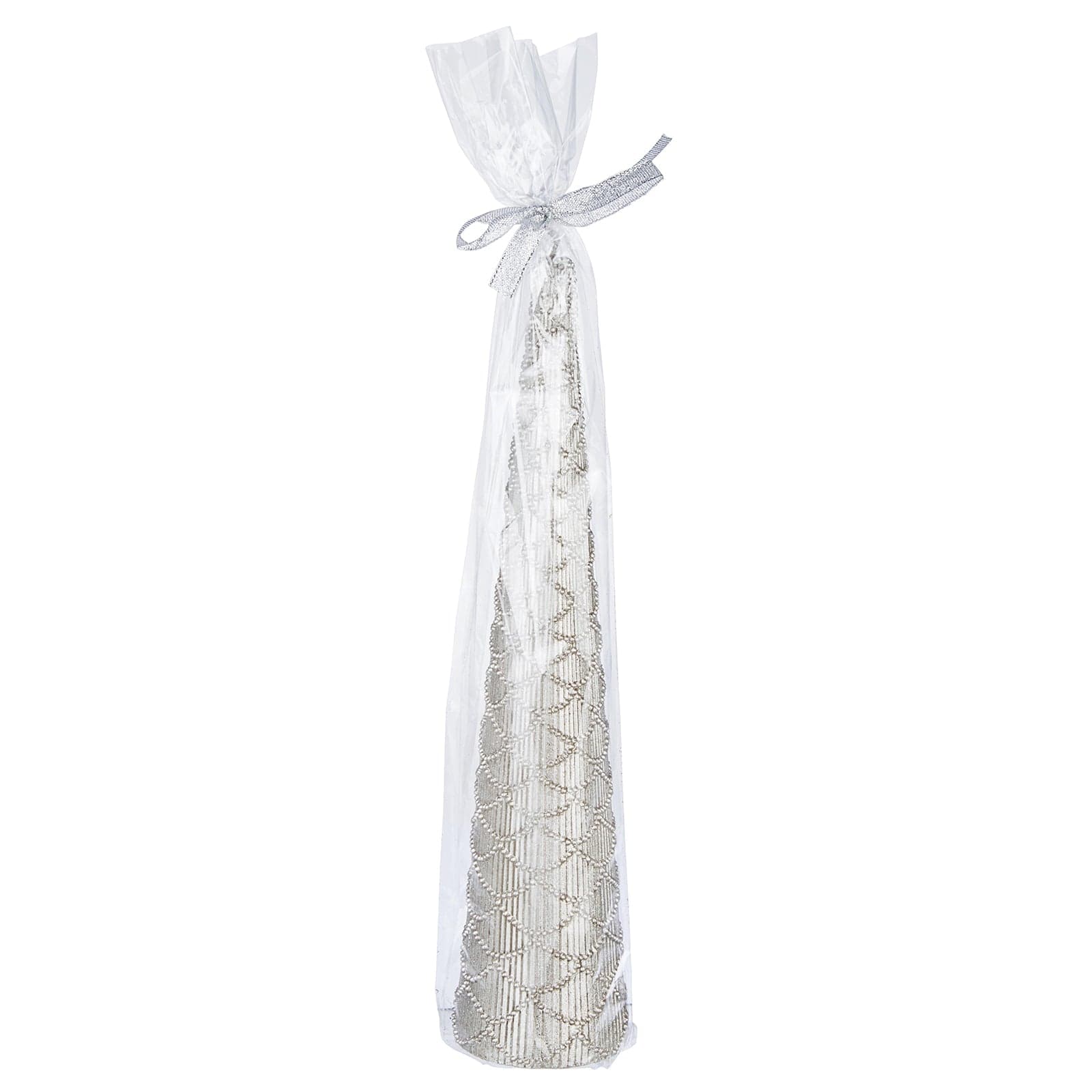 Candela di natale Luxe color champagne decorazione per interno natalizia - 3